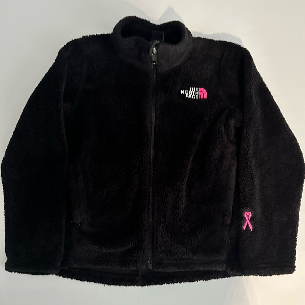The North Face Kids Black and Pink Fleece Jacket
